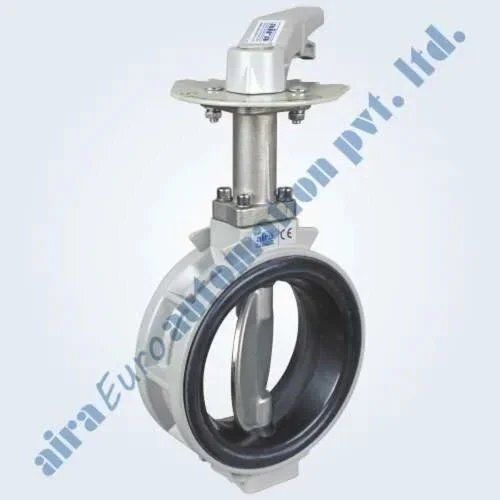 Silver Aluminum Manual Butterfly Valve