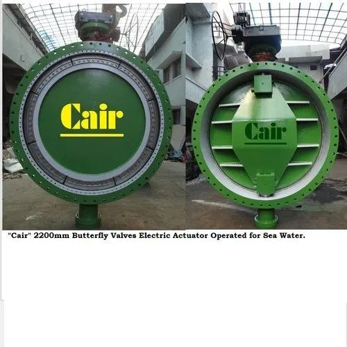 Green Penstock Motorized Butterfly Valves For Hydro Power