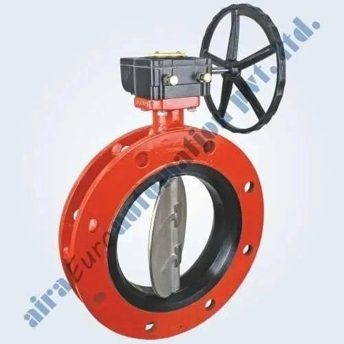 Motorised Rubber Lined Double Flanged Butterfly Valve With Electrical Actuator