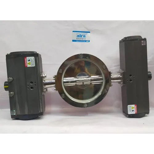 Black Aira Make Pharma Butterfly Valve Combined With Pharma Multi Flapper Butterfly Valve