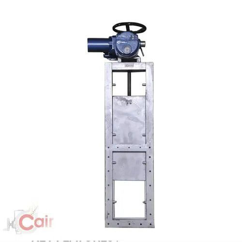 Silver Motorised Guillotine Damper With Electrical Actuator