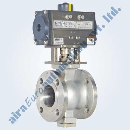 pneumatic actuator V - Knotch (V Port) Floating Ball Valve