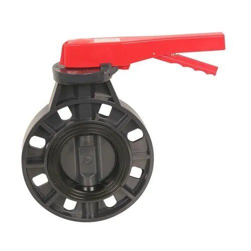 Black & Red Pvc Butterfly Valve