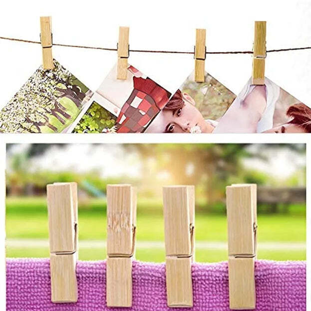 MULTIPURPOSE WOODEN HEAVY CLIP (20 PIECES) FOR CLOTHESPIN DRYER HANGER PHOTO PAPER PEG PIN CRAFT CLIPS FOR SCHOOL ARTS CRAFTS DECORATION (6071A)