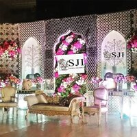 Mirror Mosaic Wedding Stage Backdrop