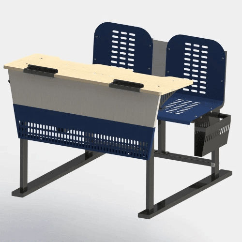 College Dual Chair Desk Bench