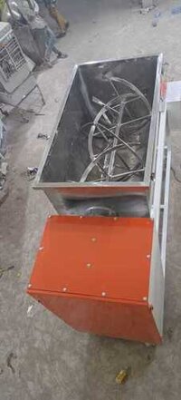 Feed Mixer - Stainless Steel, U Type Tank 48x26x42 Inches | Semi-automatic, 400 Capacity, One Year Warranty, White And Orange Color, 150 Kg Weight, Ribbon Type, Computerized, 3w Power