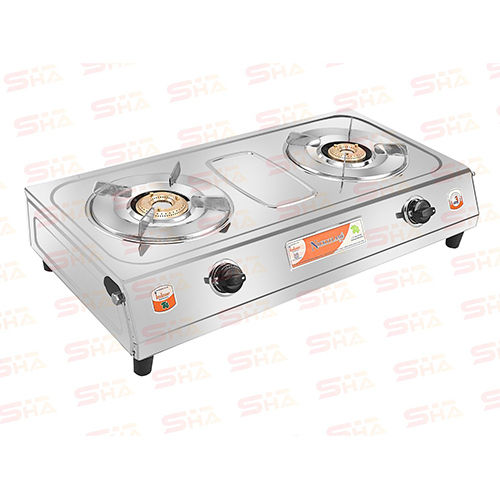 Two Burner LPG Gas Stove Vs2 (1.25KGs) WITHOUT C Plus P BRASS TOP VS2 2016