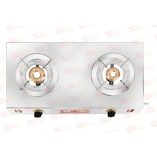 Two Burner LPG Gas Stove 2BR JOINTLESS VS2 WITH BRASS DAIL PLATE 3.5KGS BODY Circular 3.5 2102