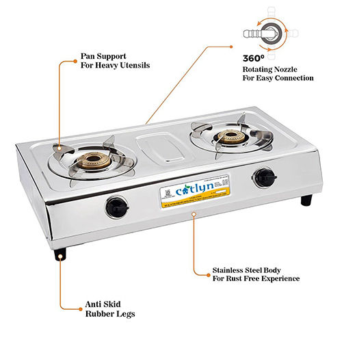 Two Burner LPG Gas Stove Primo SS - GS-PR-2B-SS-MS