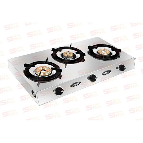 Three Burner Gas Stove 3BR TRINITY JUMBO 3.5KGS BODY JOINTLESS SAFFRON 3.5 3101