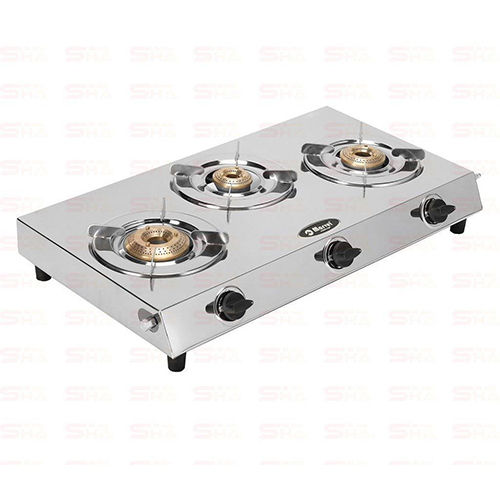 Three Burner Gas Stove 3BR TRINITY JUMBO VS2 BODY JOINTLESS 2.4KGS SAFFLEEN 3103