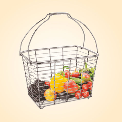 Silver Stainless Steel Market Basket