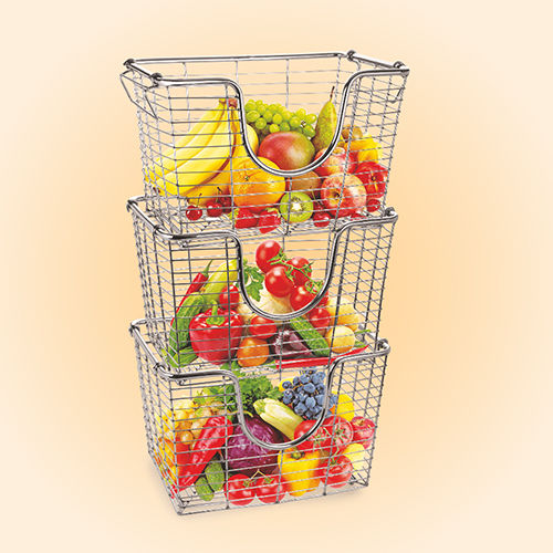 Silver Stainless Steel Vegetable Basket