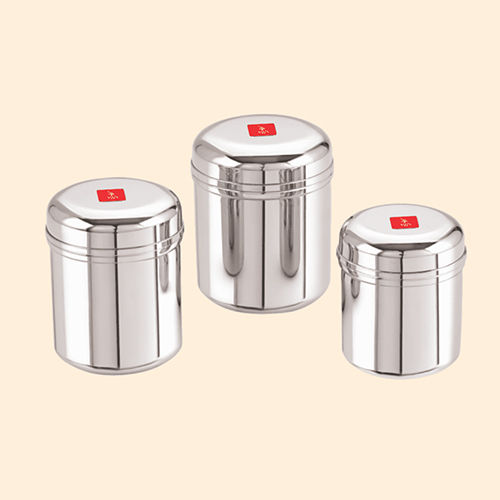 Silver Stainless Steel Pencil Canister