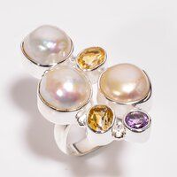 925 Sterling Silver Pearl Stone Ring