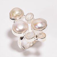 925 Sterling Silver Pearl Stone Ring