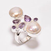 Silver Baroque Pearl Mystic Topaz Gemstone 925 Sterling Silver Jewelry