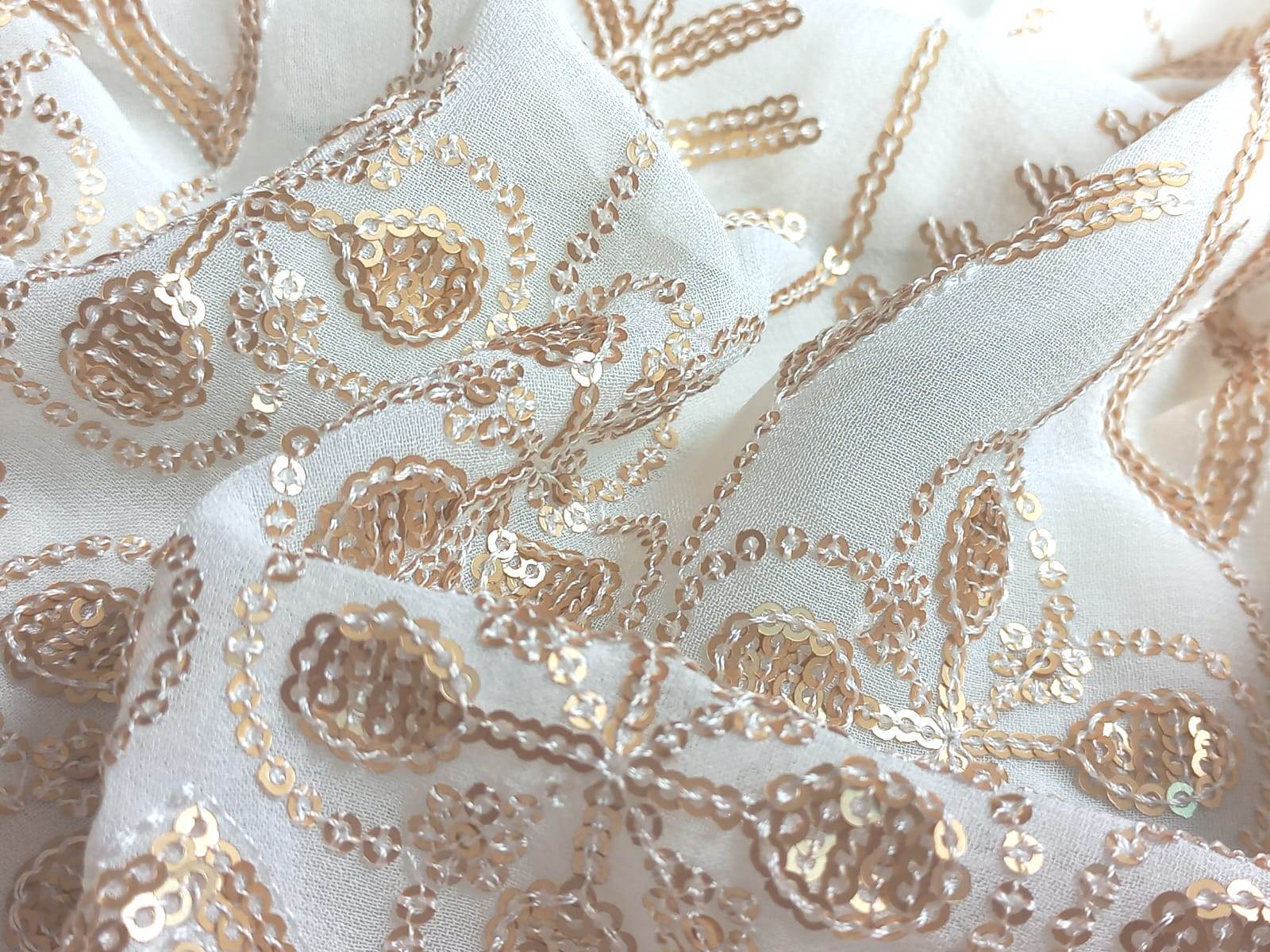 Sequins Daman Embroidery fabric