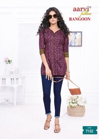 Aarvi Rangoon Vol-1 Short Tops -Readymade