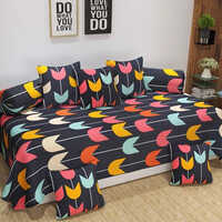 Impress Diwan Set - 100% Cotton, King Size | Modern Printed Design, Breathable Fabric, Cotton Filling