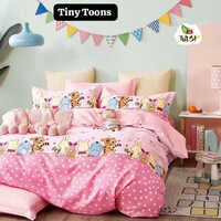 Kids Design Queen Size Bedsheet Set - 100% Cotton, Soft And Comfortable, Modern Style, Shrink Resistant, Printed Pattern