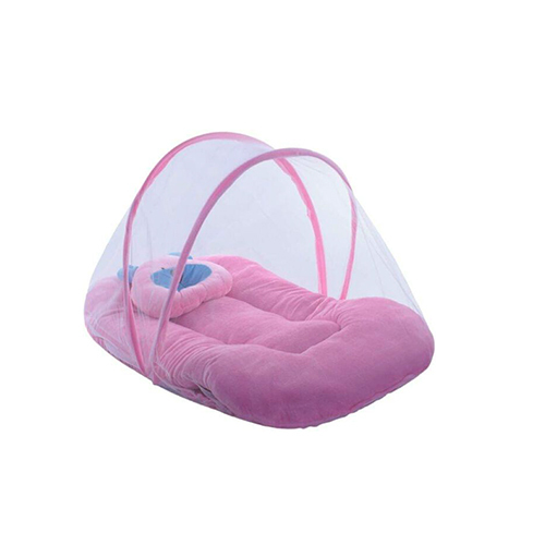 Plain Dyed Baby Bedding Set With Protective Mosquito Net