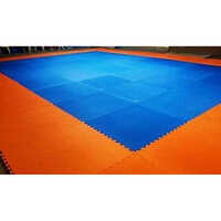 Interlocking Mat - Rectangle Shape, Vibrant Orange & Blue | Waterproof, Quick-drying, Anti-bacterial, Stain-resistant