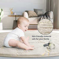 Gold Foil Faux Fur Round Rug - Advantage: Quick Drying