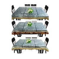 Center Table Cover - Shrink-Resistant Fabric, Washable Material, Gray Color, Elegant Printed Pattern, Plain Style for Versatile Decor