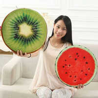 Fruit And Cartoon Foam Pillows - 100% Cotton, Oval Shape, Green & Red Colors | Soft Foam Filling, Printed Fruit & Cartoon Patterns, Plain Style