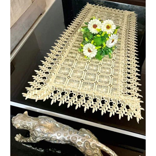 Tissue Embroidery Table Runner With Beautifull Lace Border
