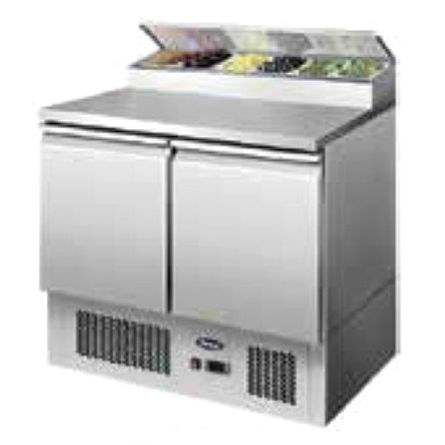 2 Door Salad Counter - Stainless Steel, Customized Size | Double-Temperature Industrial Usage with Refrigerant