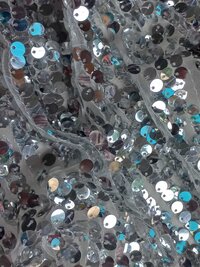 Allover silver sequins embroidery fabric price