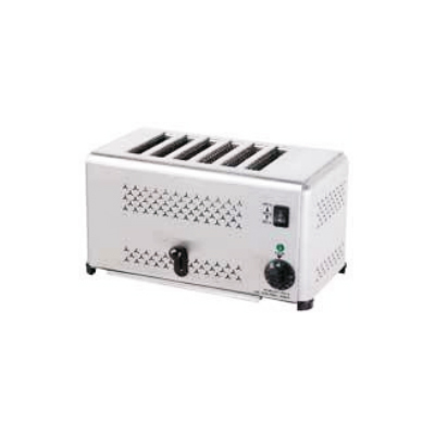 6 Slice Toaster - Stainless Steel, Customized Size | Semi-Automatic, Ideal for Hotel Use, Warranty Included
