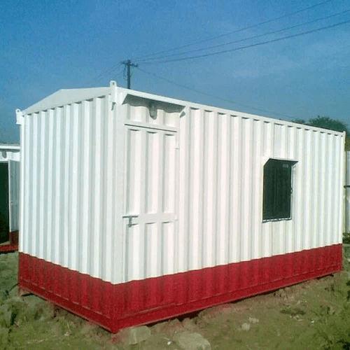 Accommodation Portable Cabin - Steel and Metal Construction | White Color, Ideal for Warehouse and Guard House Use