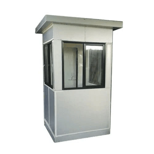 Color Coated Portable Security Cabin - Color: White