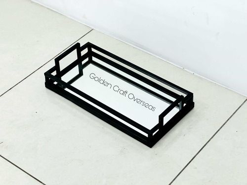 Rectangular Mirror Tray - Color: Black