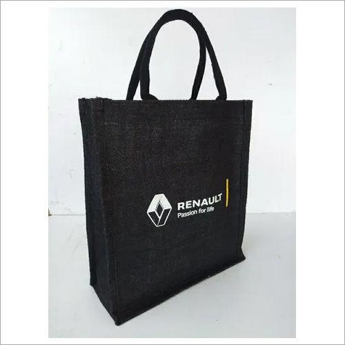 Printed Black Jute Promotional Bag