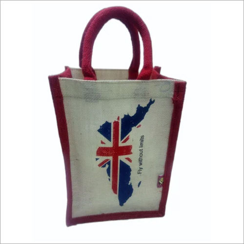 Printed Rope Handle Jute Bag