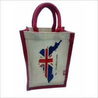 Printed Rope Handle Jute Bag