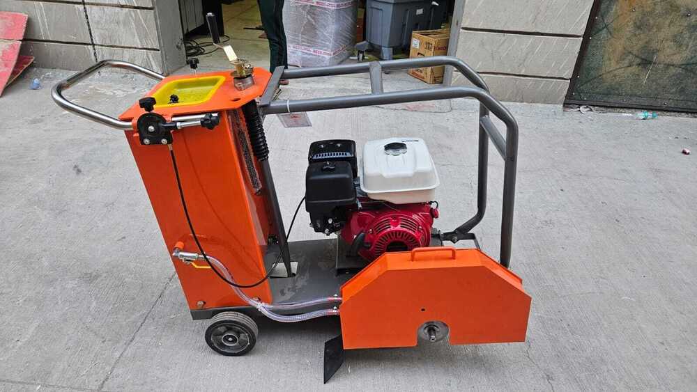 Concrete Road Cutting Machine - MS Material, Blue Color, 110-220 Voltage | Good Quality, Industrial Application