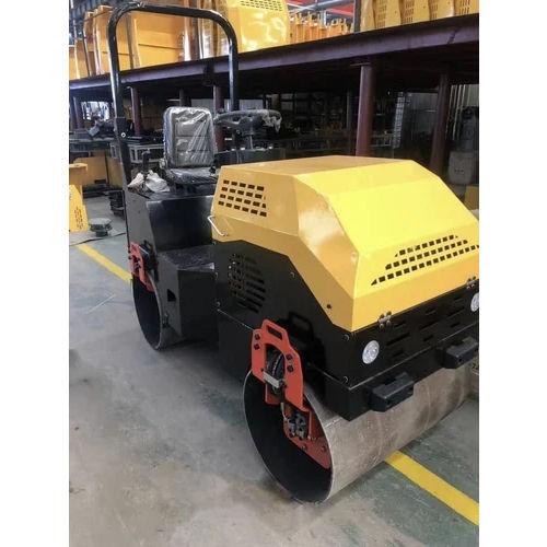 Yellow Double Drum Ride On Vibratory Roller