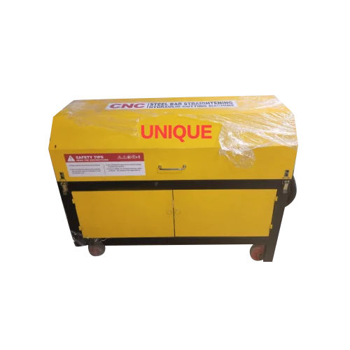 Yellow Steel Bar Straightening Machine By https://www.tradeindia.com/unique-spairparts-56307712/