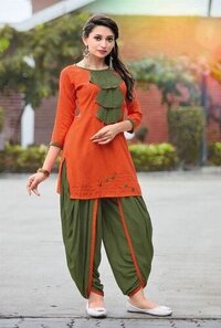 Salwar Suit - Rayon, 44 Inches Length, Size S-XL | Orange Color, Casual Wear, Embroidered Design for Various Occasions