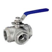 Three Way Ball Valve - Stainless Steel, 1/2-2 Inch Size Range, 150 Psi Pressure Rating, 0-100â°c Temperature Range | Threaded Connection, Iso 9001 Compliance
