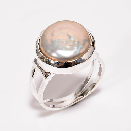 Beautiful Baroque Pearl Sterling Silver Ring