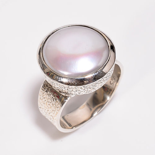 Stunning Silver Ring Baroque Pearl 925 Sterling Silver Handmade Jewelry For Men and Women