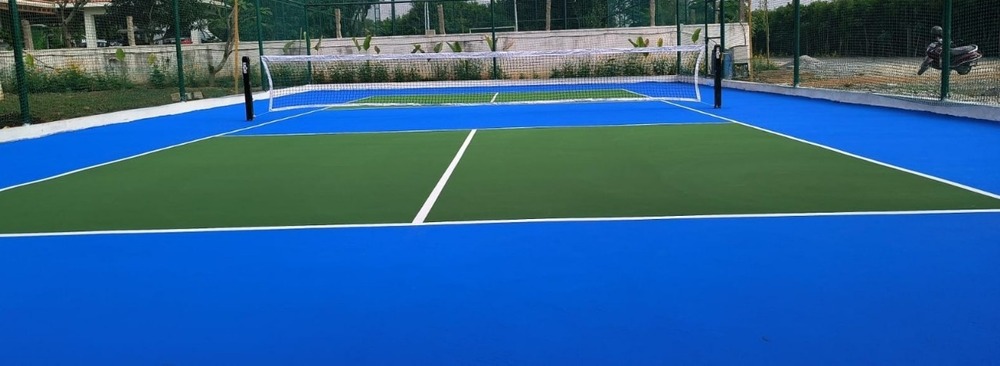 Outdoor Acrylic Blue Pickle Ball Court