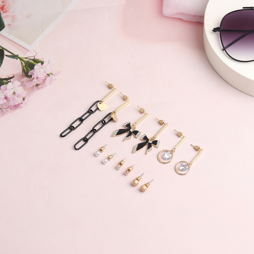 Classic Black  Gold Earrings